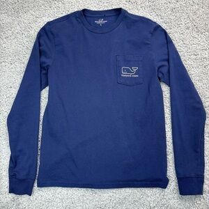 Vineyard Vines Shirt Girls Large Basic Long Sleeve Crewneck Santa Hat Whale Tee